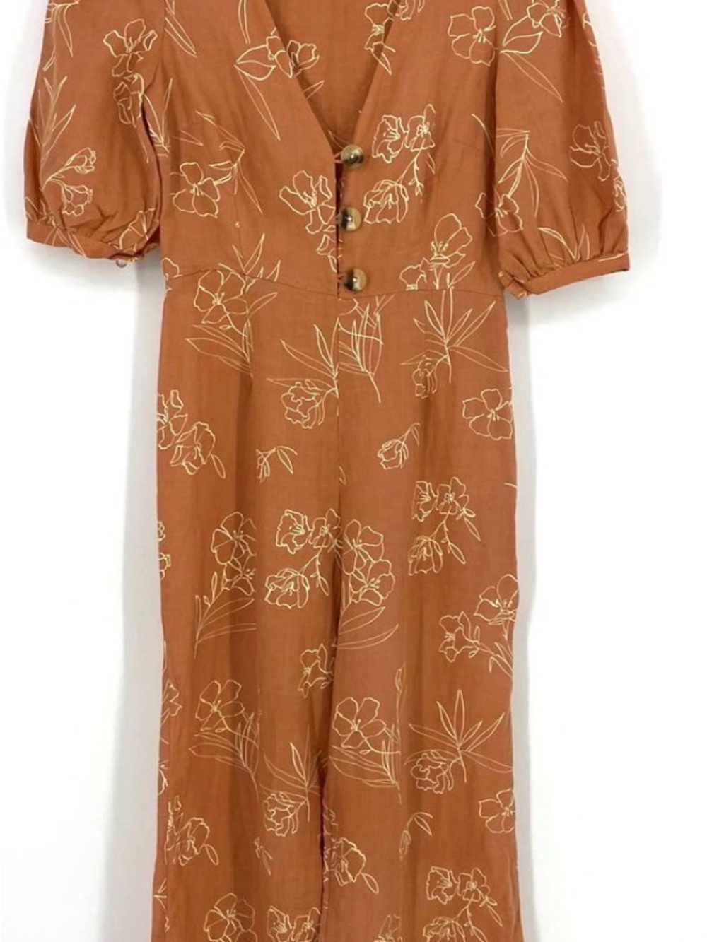 Capulet Rust Floral Jumpsuit with Cream Print